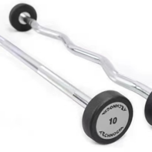 Men's rubber-coated barbell