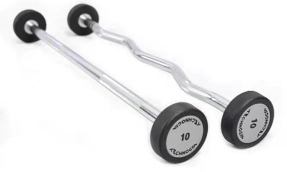 Men's rubber-coated barbell