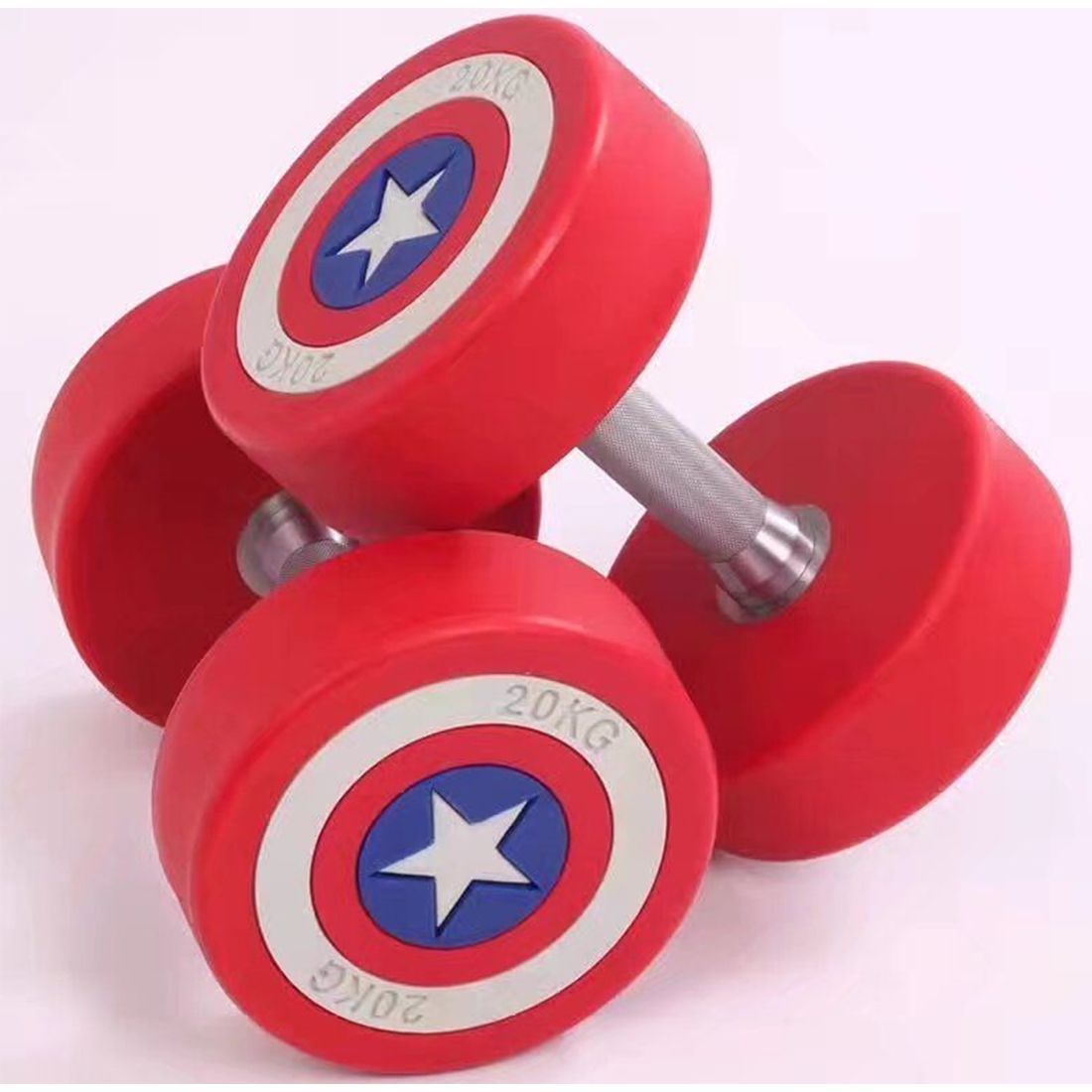 Round rubber-coated eco-friendly dumbbells