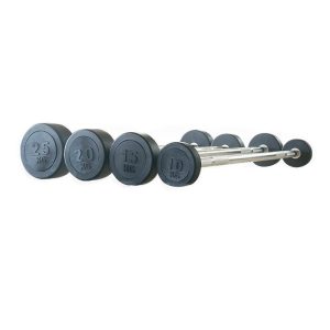 Straight barbell with rubber coating
