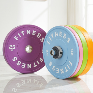 Macaron-style competitive barbell plates, with large apertures