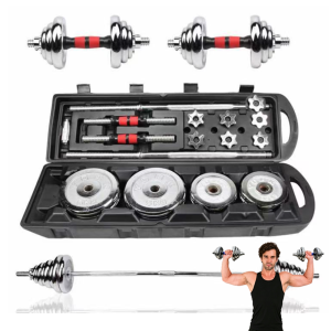 Solid cast iron electroplated dumbbell set